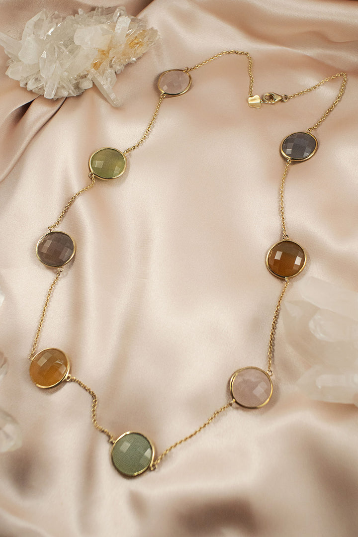 Sivalya Multi Gemstone Necklace and Earrings Set -Vienna