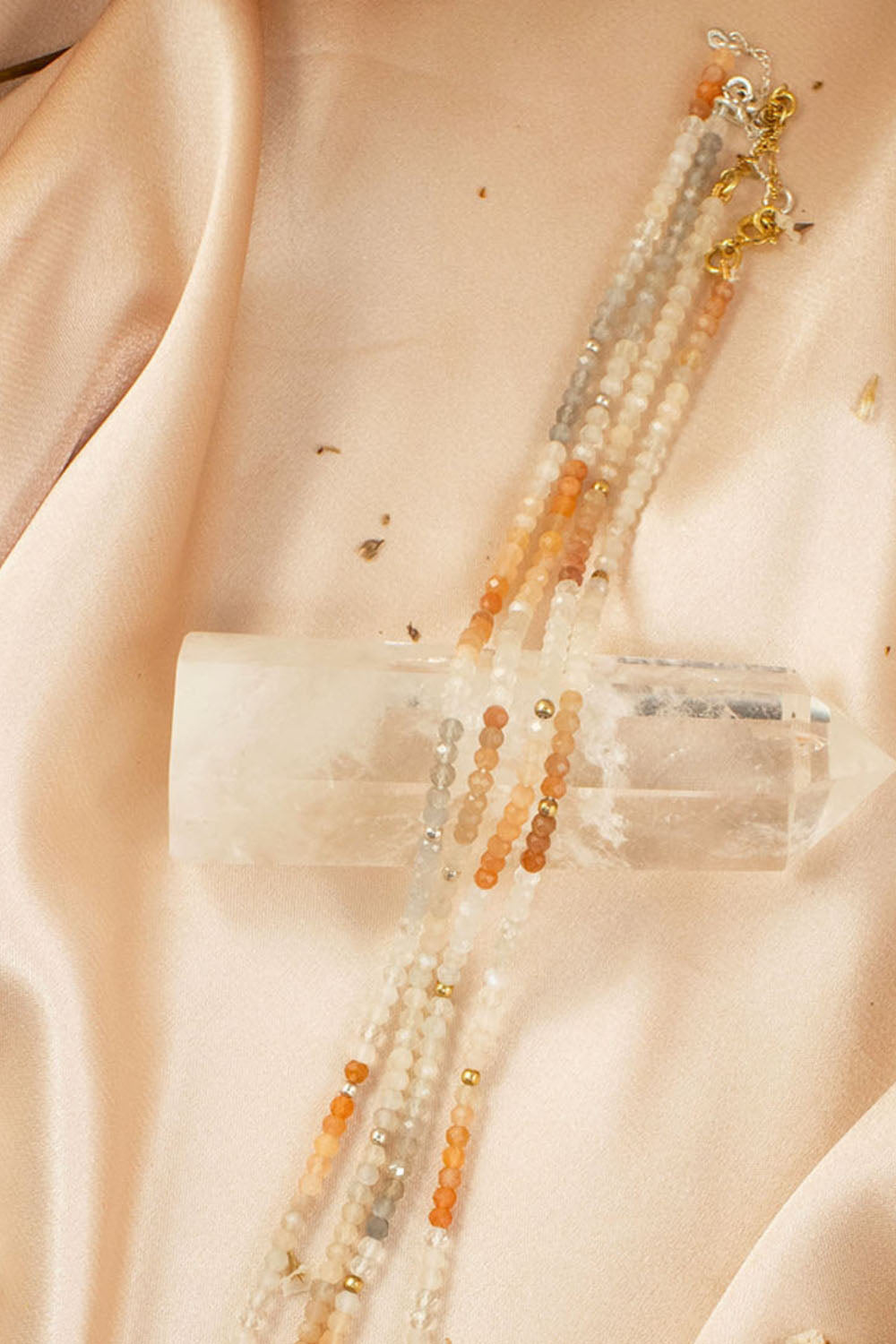 Sivalya Peach Moonstone Beads Necklace