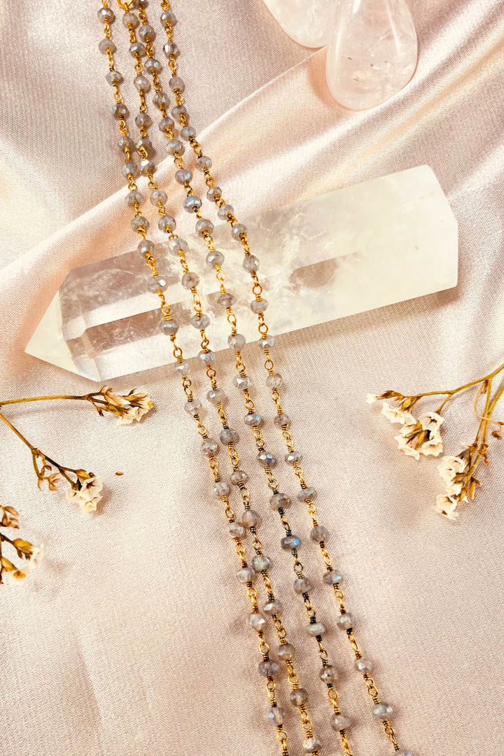 Sivalya Pyrite Beaded Link Chain Necklace