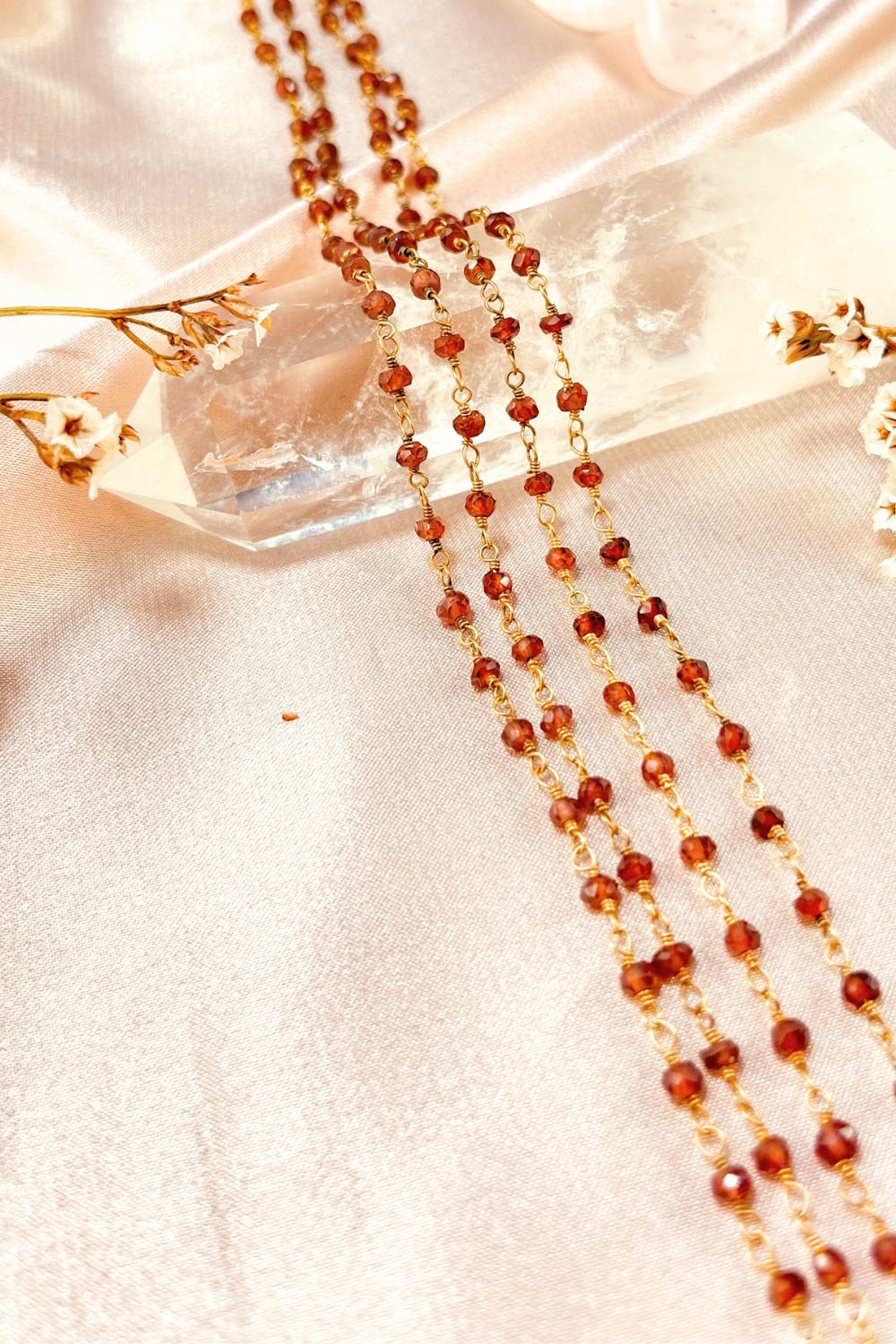 Sivalya Raw Ruby Beaded Link Chain Necklace