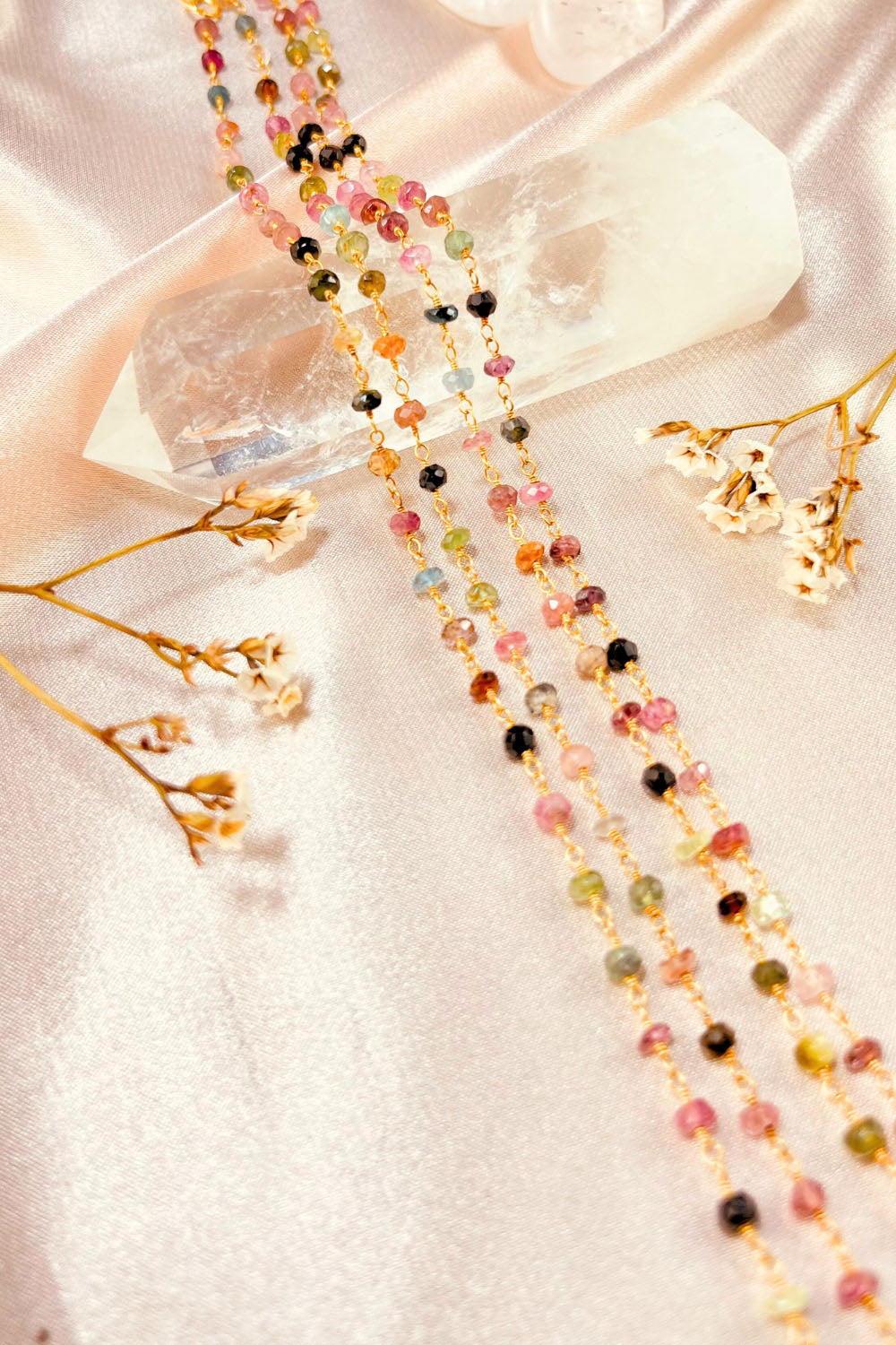 Sivalya Tourmaline Beaded Link Chain Necklace