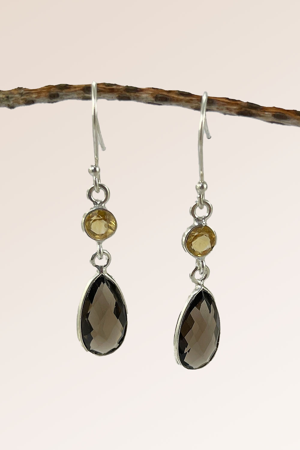 Sivalya Smoky Quartz Dangle Earrings - Twilight