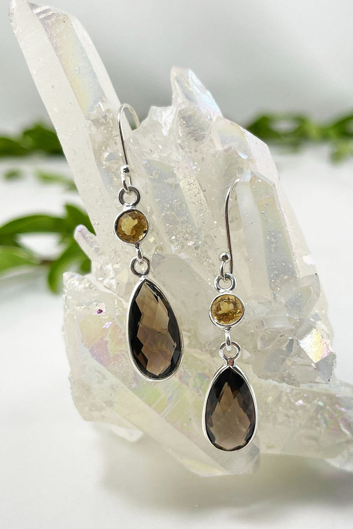 Sivalya Smoky Quartz Dangle Earrings - Twilight