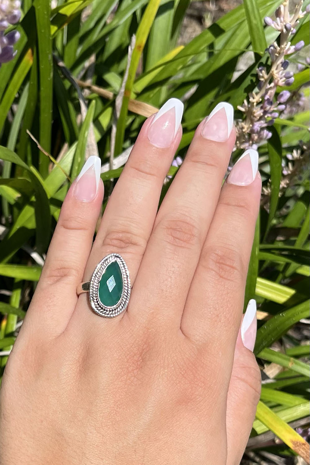 Sivalya Green Onyx Teardrop Ring - Splendor