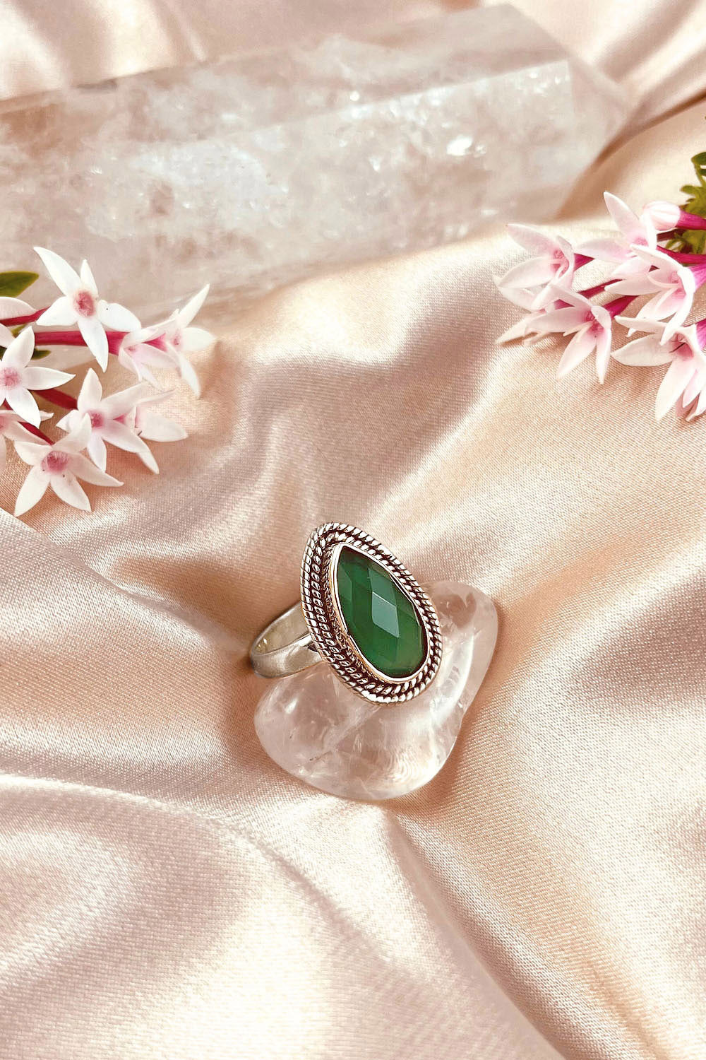 Sivalya Green Onyx Teardrop Ring - Splendor