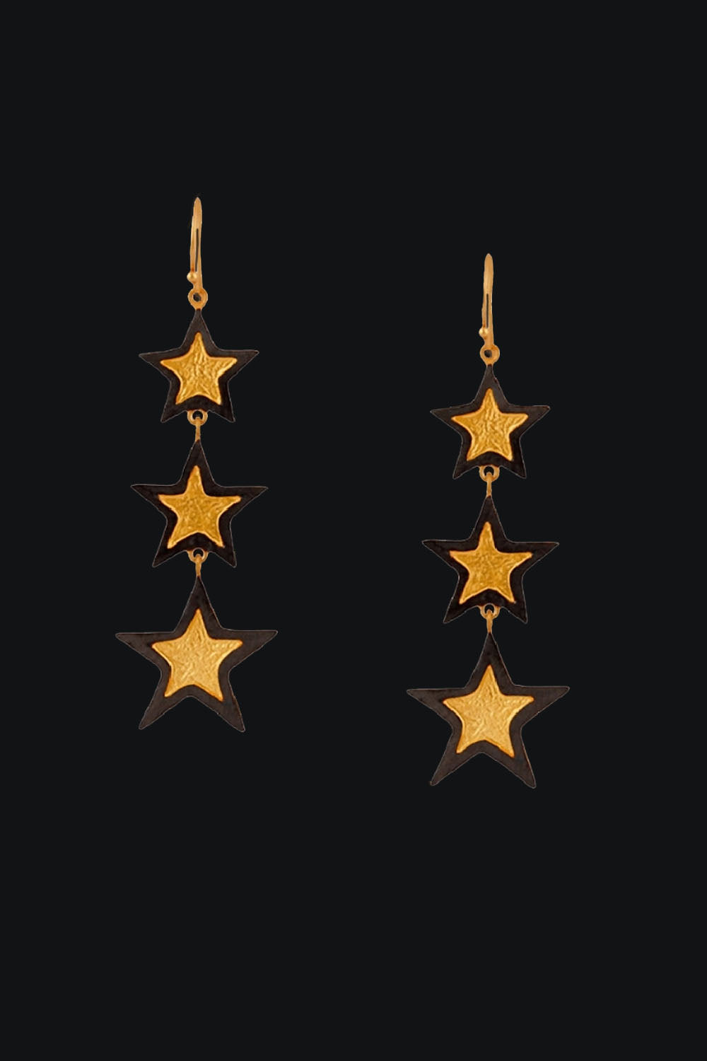 Starry Nights Textured Gold Dangle Drop Earrings | Sivalya