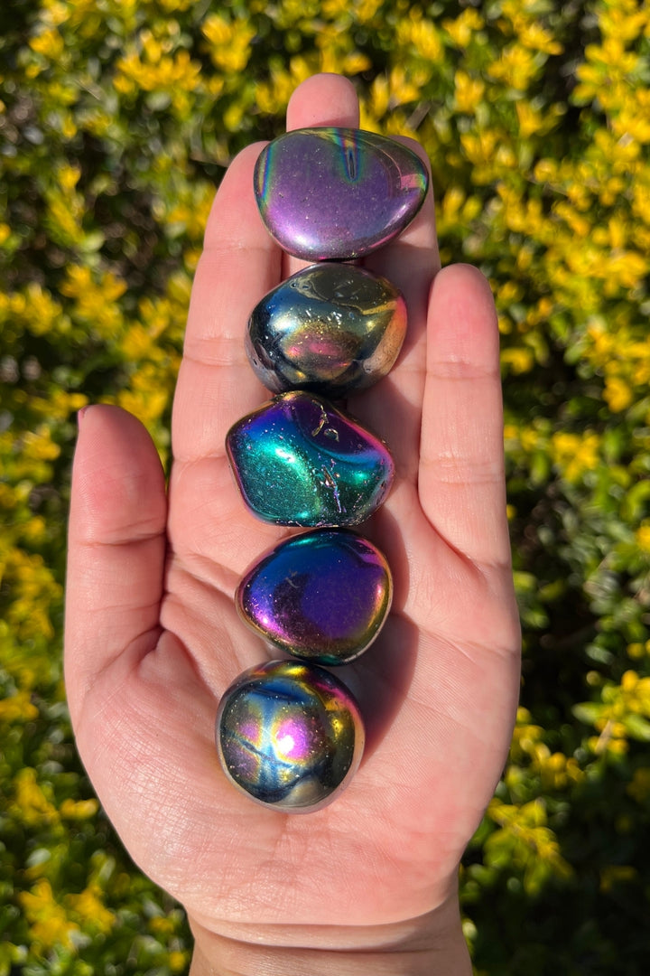Titanium Rainbow Aura Amethyst Tumbles