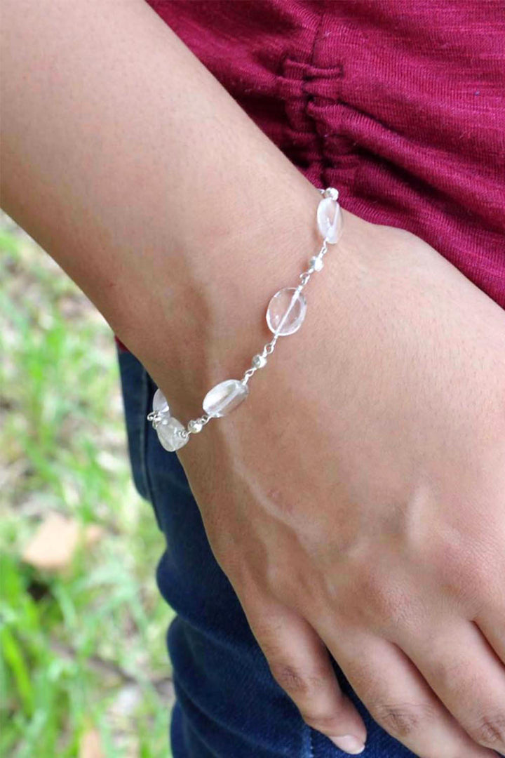 Sivalya Trust Your Journey Clear Quartz Bracelet Sterling Silver