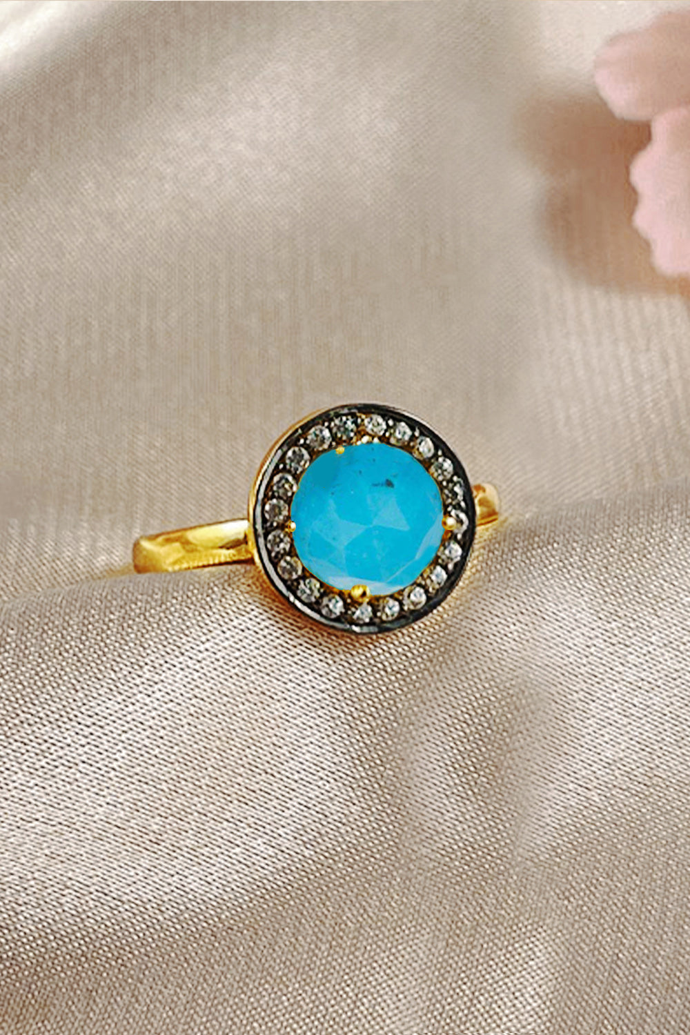 Sivalya Turquoise Gold Vermeil Ring - Halo