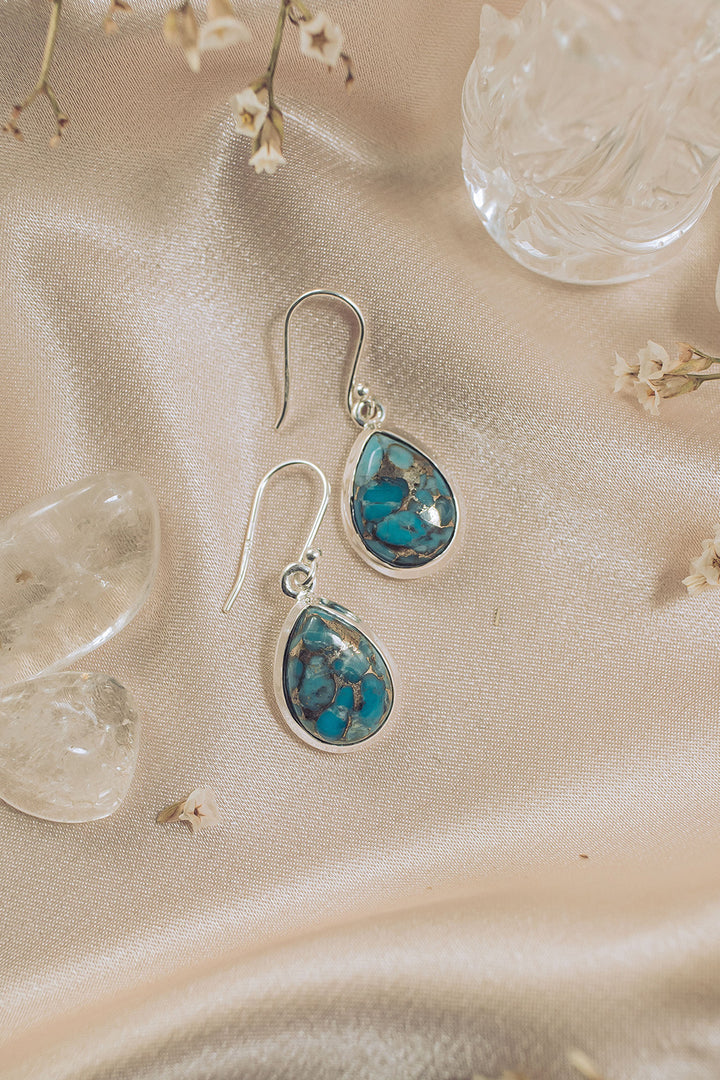 Sivalya Turquoise Silver Earrings- Bliss