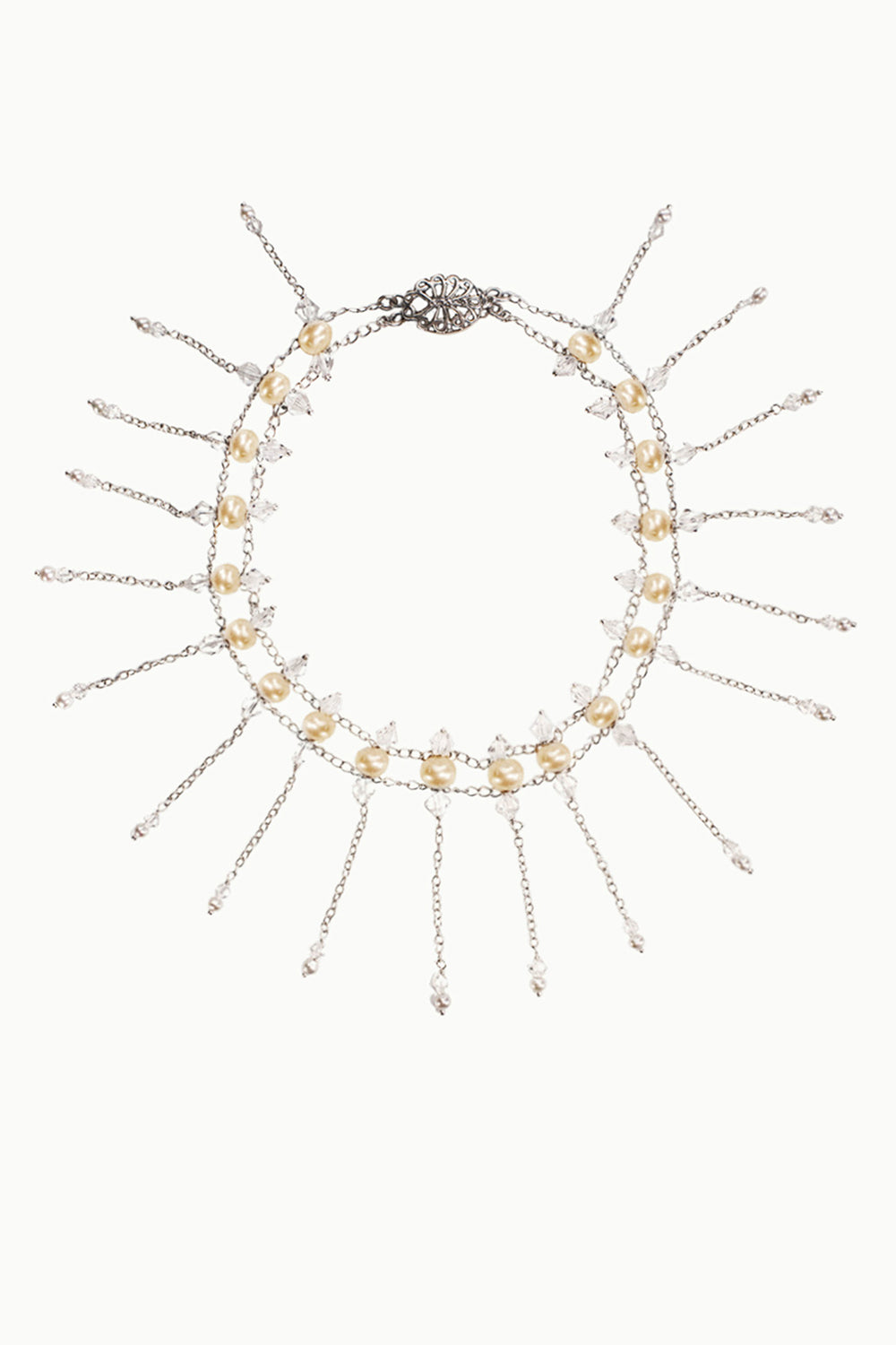 Verona Pearl and Crystals Cascading Choker