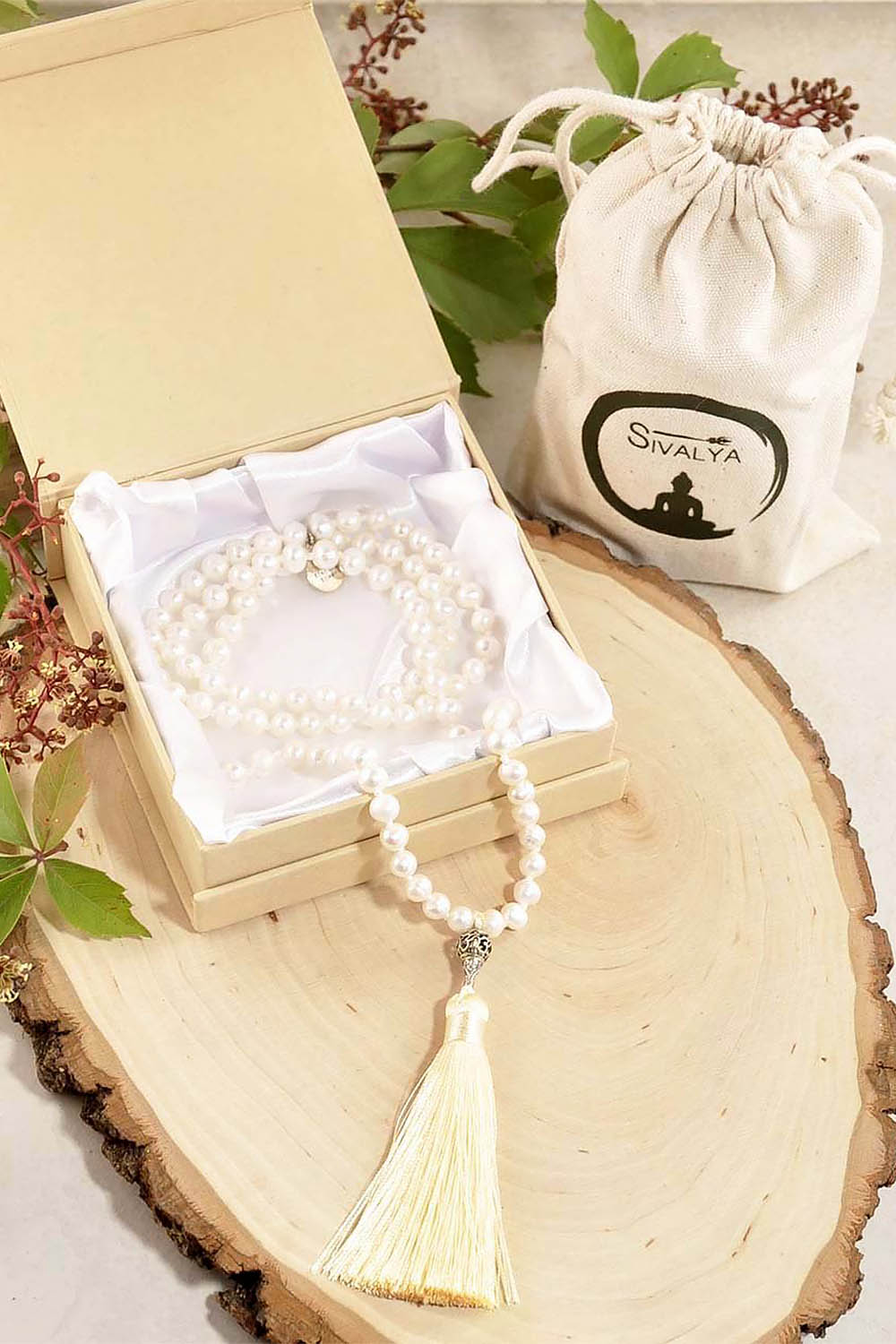 Sivalya Divine Feminine White Pearls Mala