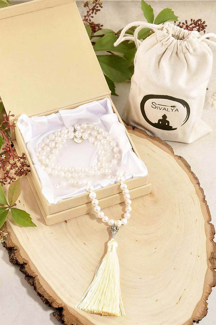 Sivalya Divine Feminine White Pearls Mala