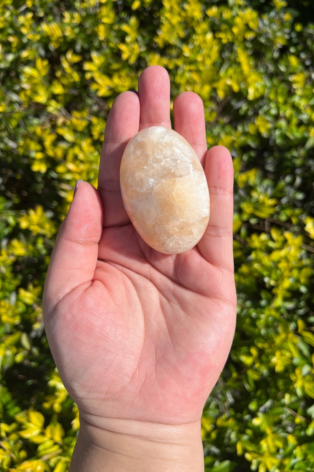 Stilbite Palm Stone