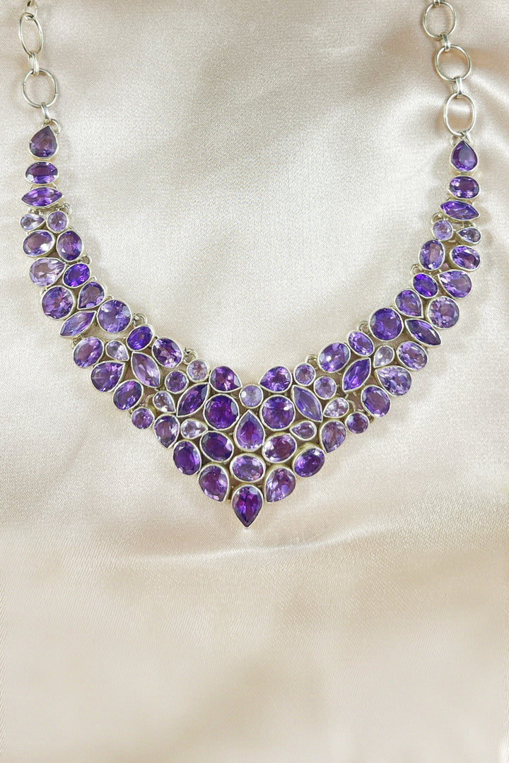 Sivalya Amethyst Statement Necklace - Multi Gemstone