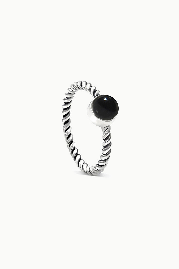 Sivalya Black Onyx Solitaire Ring - Bijoux