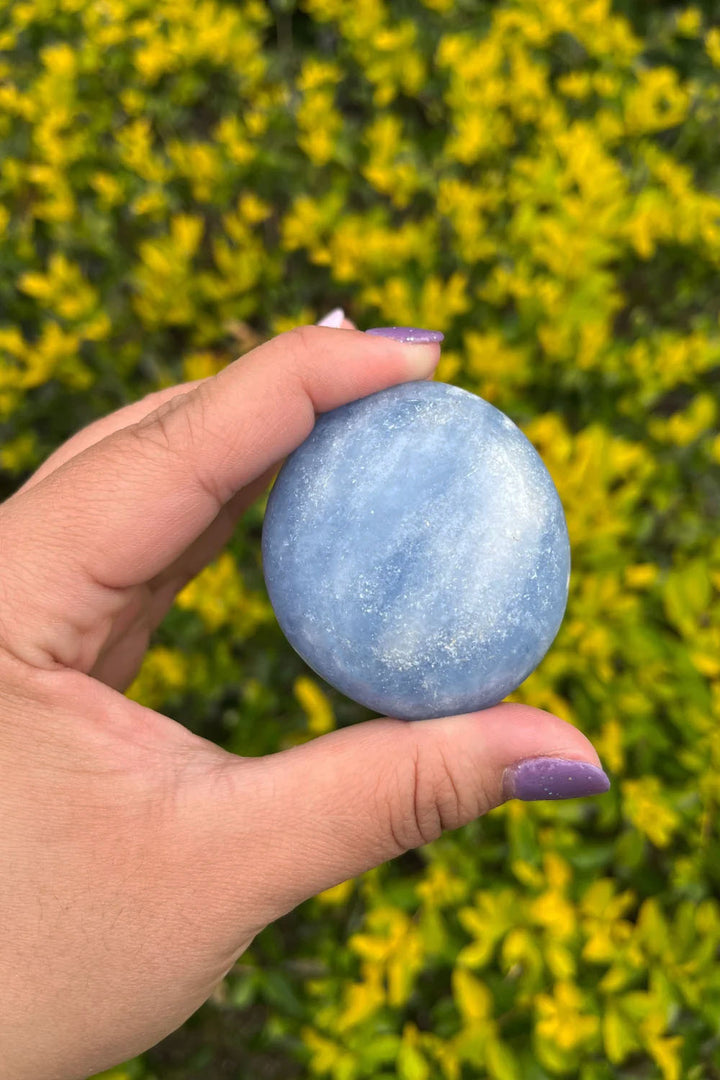 Blue Calcite Palm Stone