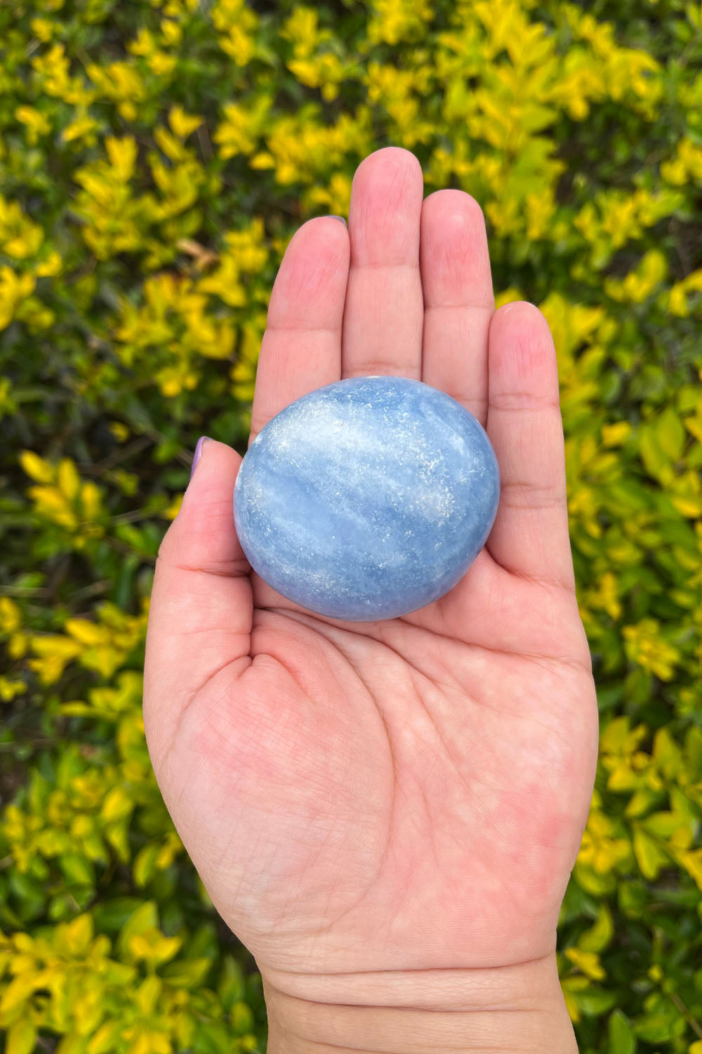Blue Calcite Palm Stone