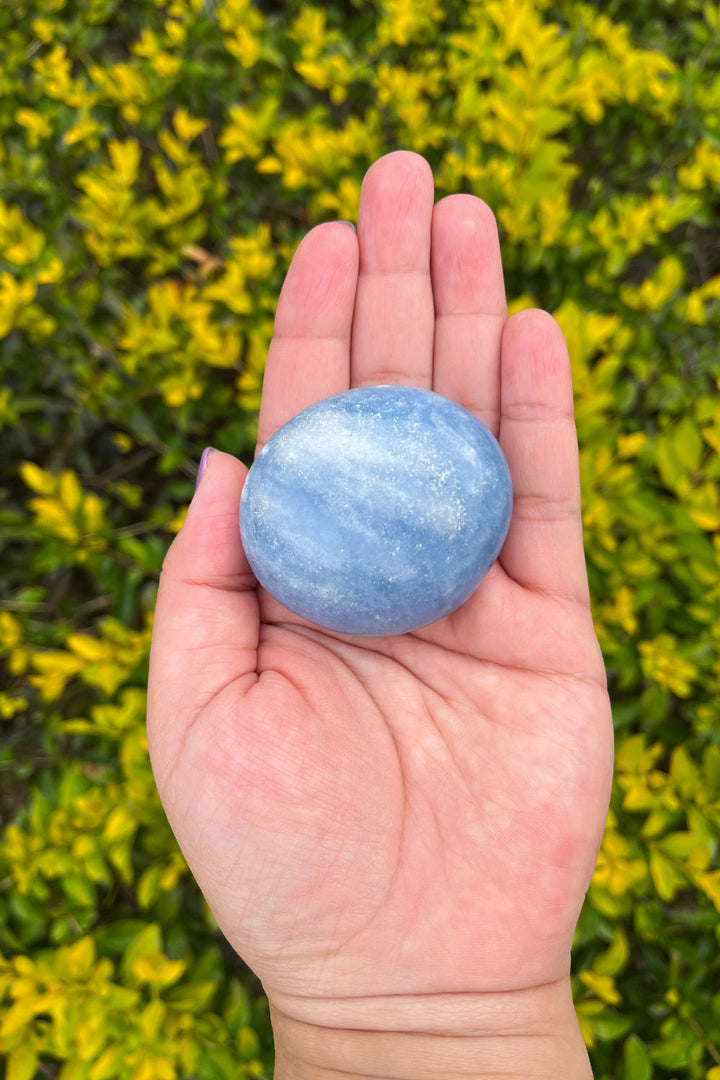 Blue Calcite Palm Stone