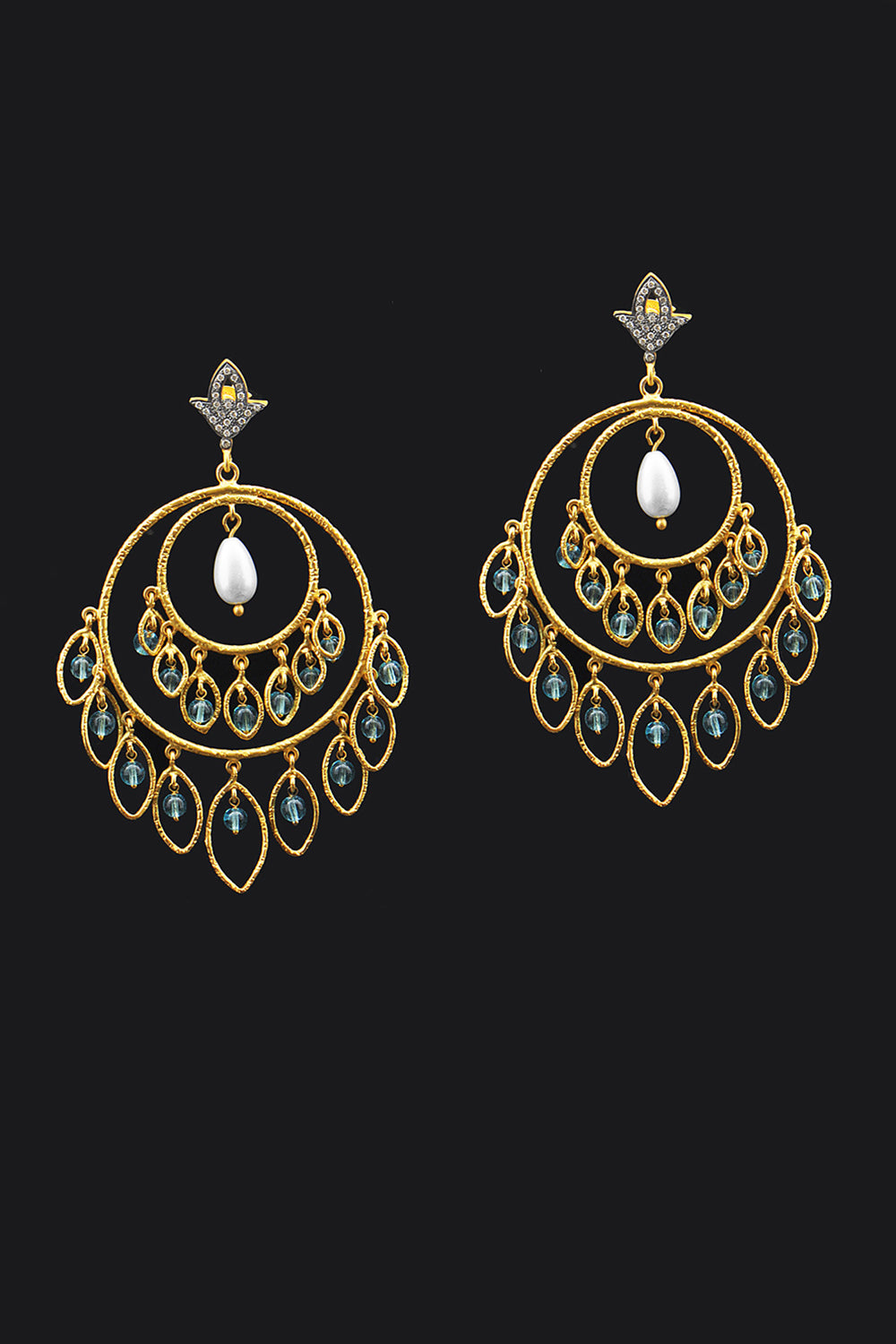 Twilight Breeze Blue Topaz Gold Hoop Earrings | Sivalya