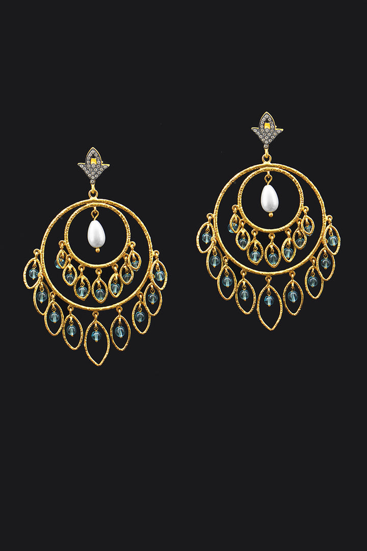 Twilight Breeze Blue Topaz Gold Hoop Earrings | Sivalya