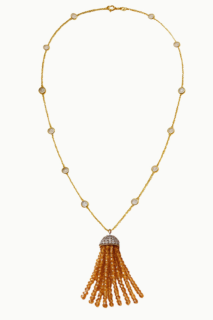 Sivalya Riviera Citrine Tassel Necklace