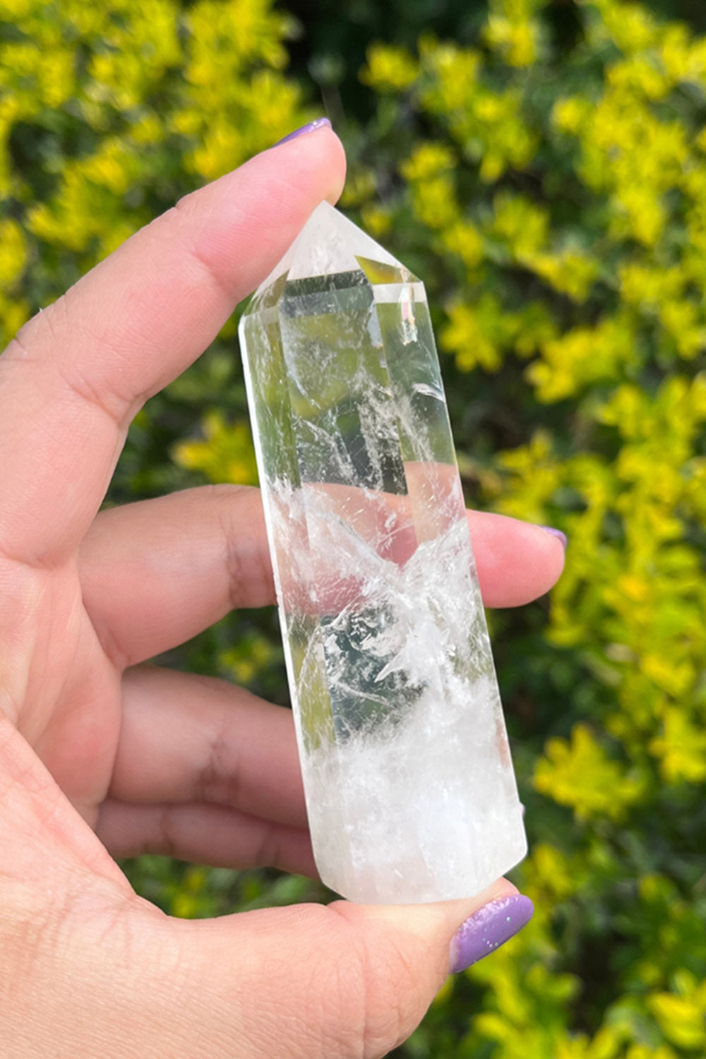 Clear Quartz Crystal Point Tower Phantom Inclusions