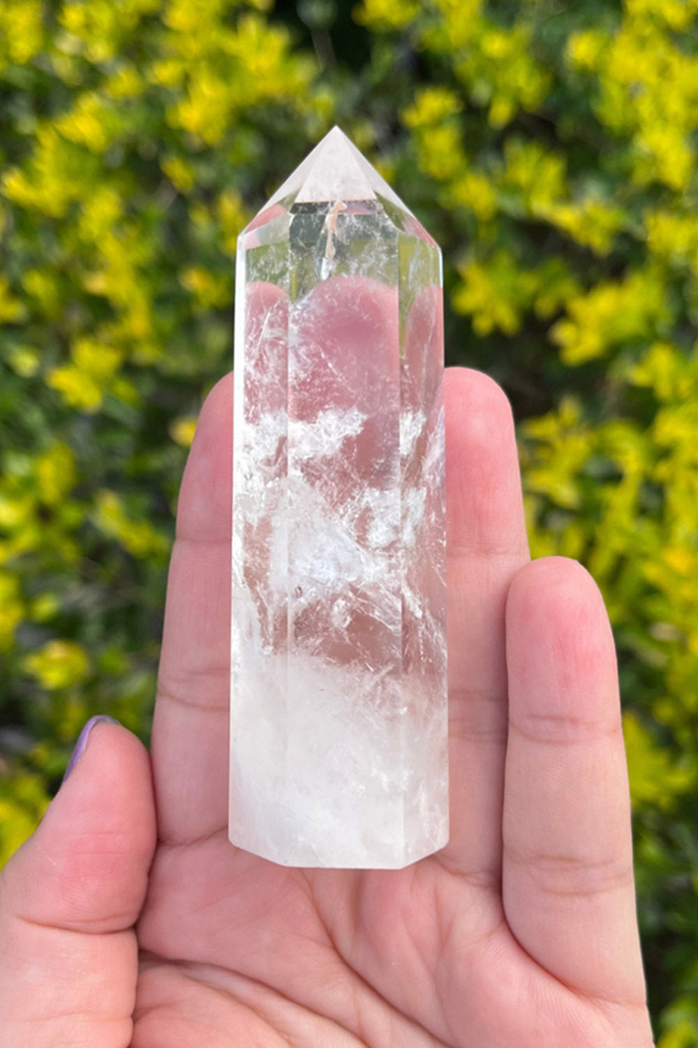 Clear Quartz Crystal Point Tower Phantom Inclusions