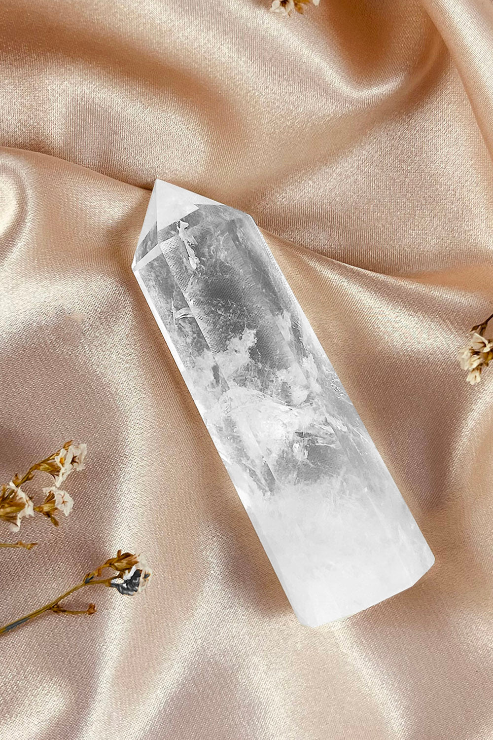 Clear Quartz Crystal Point Tower Phantom Inclusions