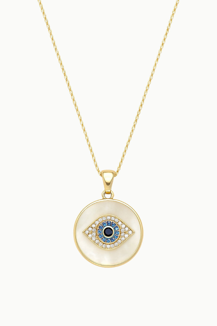 Cosmic Eye Mother of Pearl Pendant Necklace
