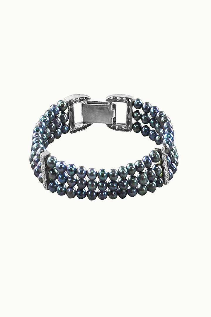 Sivalya Grace Layered Pearls Bracelet Sterling Silver - Dove