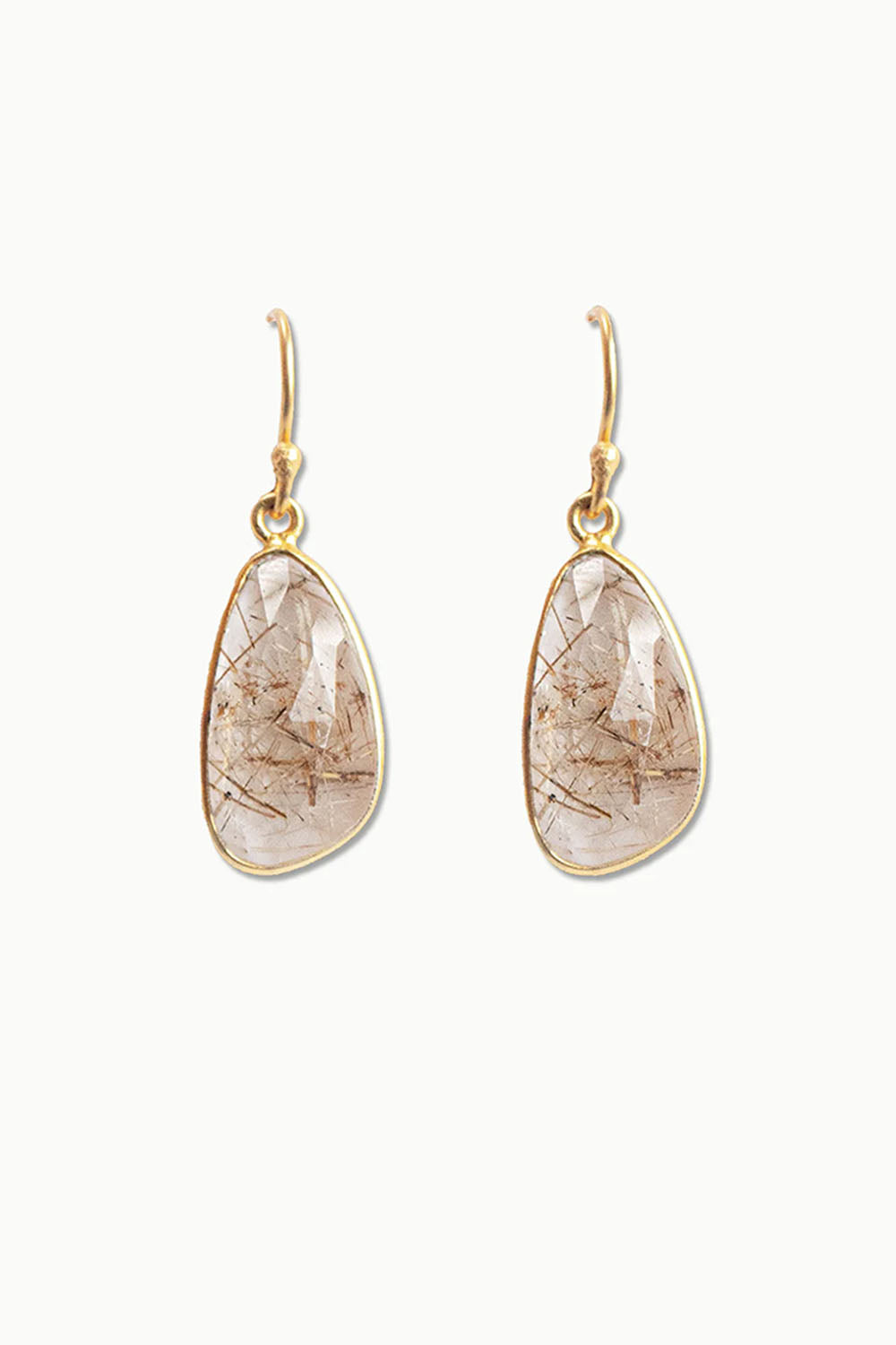 Lush Golden Rutile Quartz Drop Earrings