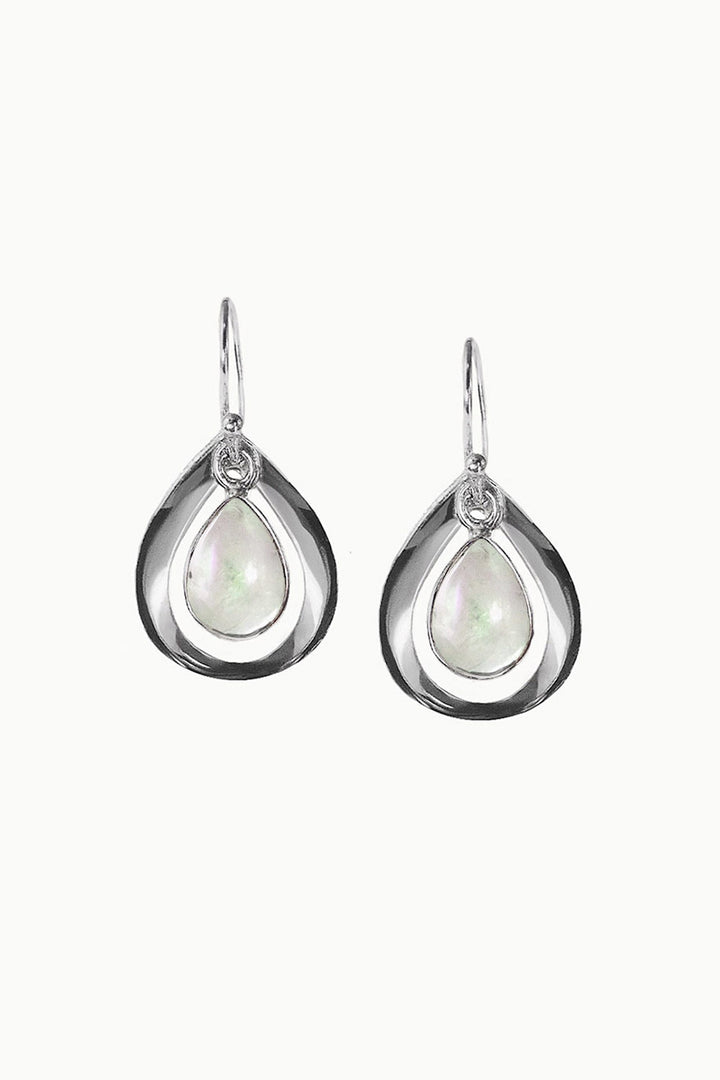 Sivalya Moonstone Earrings Silver - Aura Drops