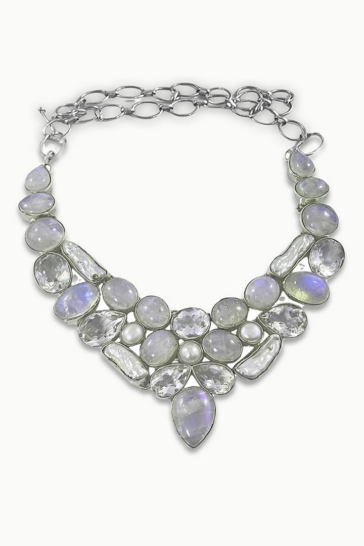 Sivalya Moonstone Statement Necklace - Multi Gemstone