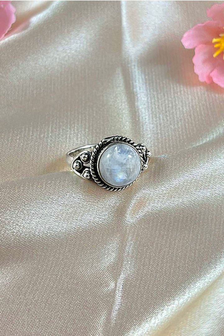 Sivalya Moonstone Sterling Silver Ring - Divya