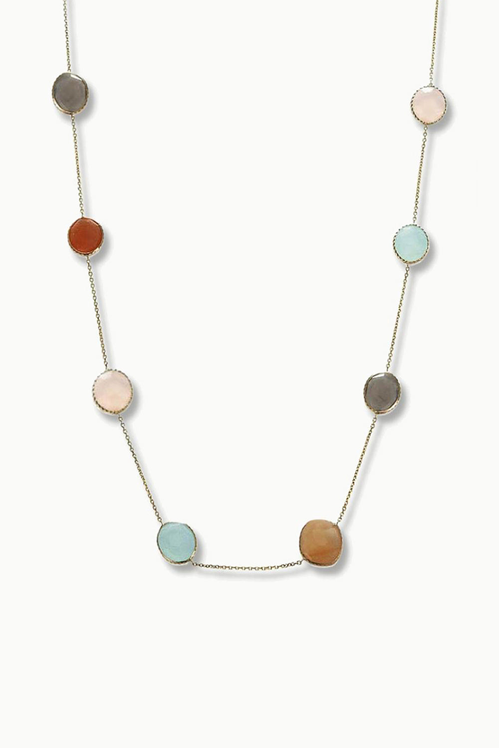 Sivalya Multi Gemstone Long Layering Station Necklace
