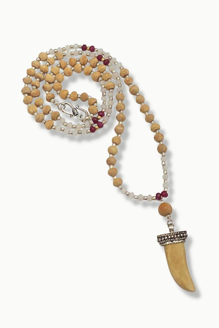 Sivalya Ojas Shark Tooth Amulet and Tusli 108 Beads Mala