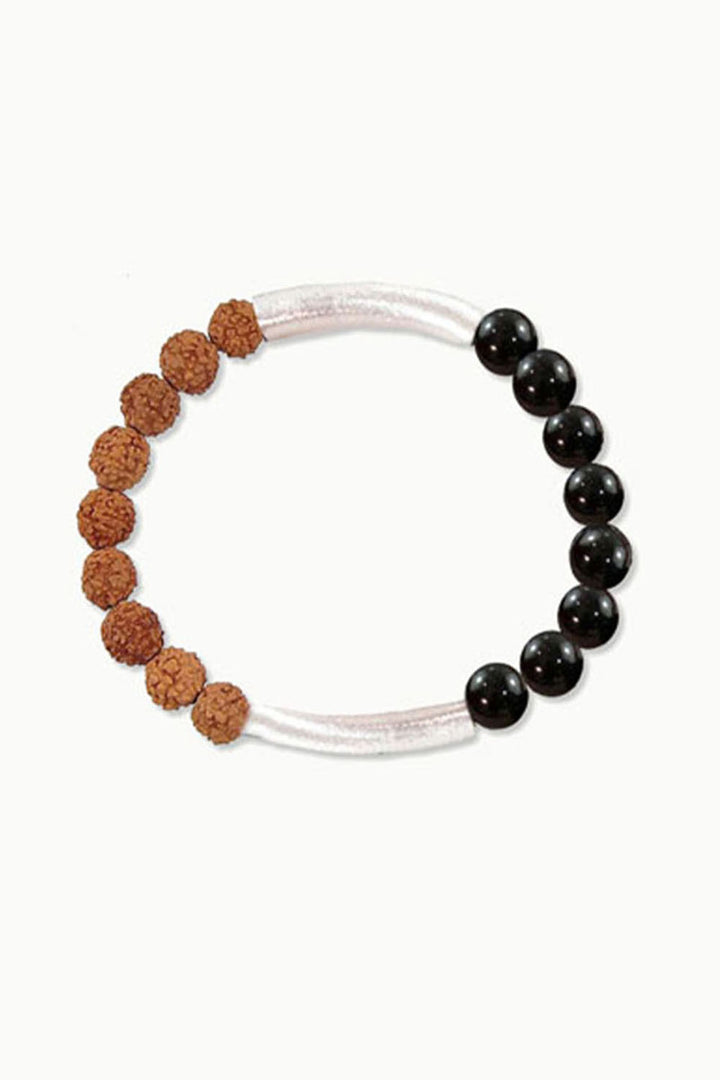 Sivalya Path to Success Wrist Mala Rudraksha and Black Onyx