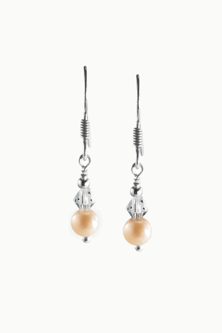 Sivalya Pearl and Crystal Drop Earrings in Sterling Silver