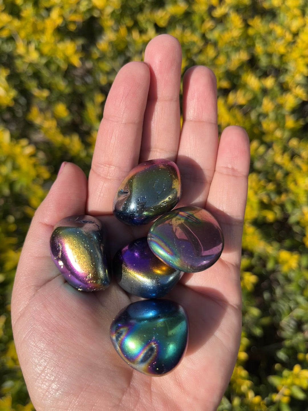 Titanium Rainbow Aura Amethyst Tumbles