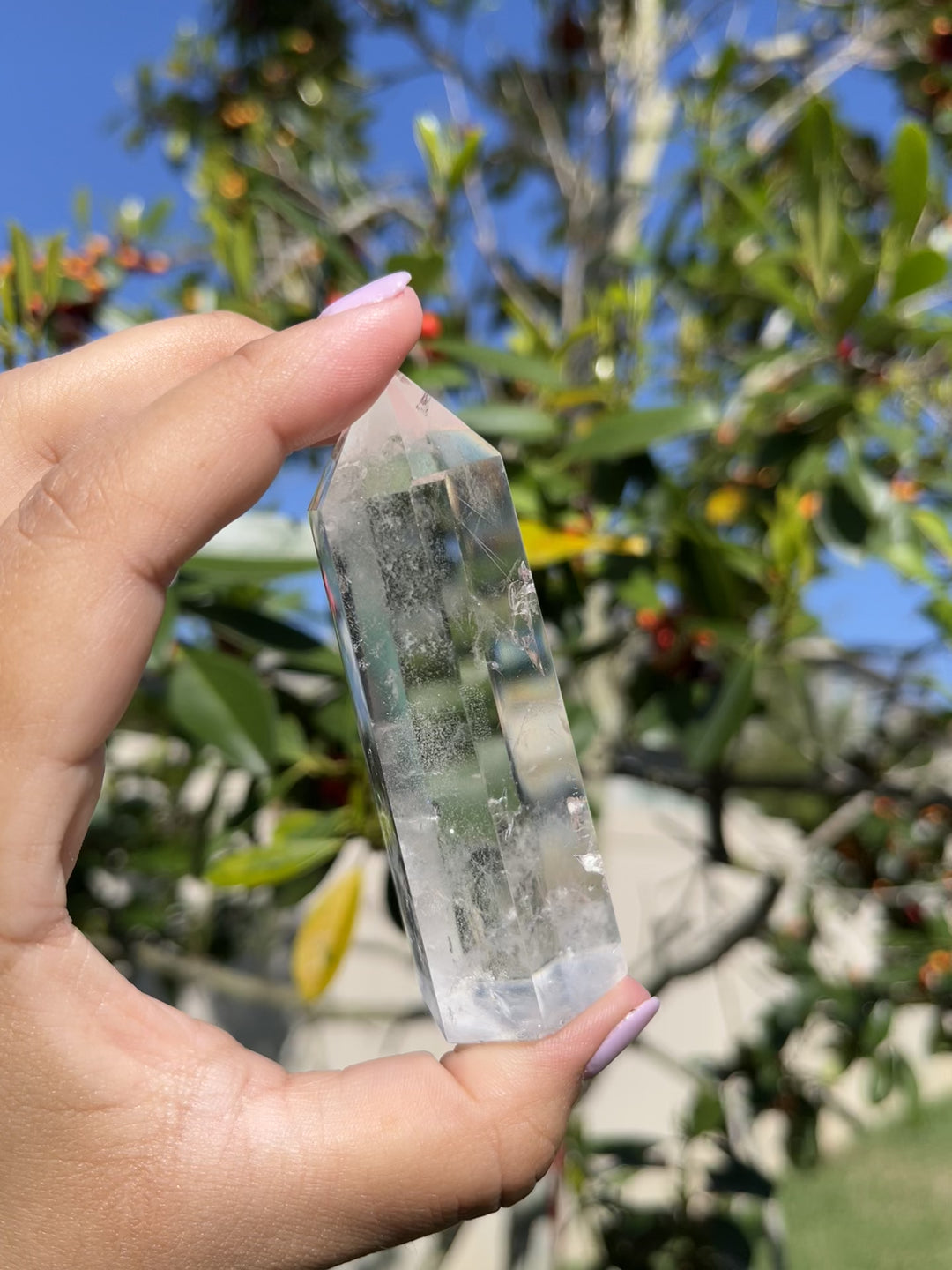 Optical Clear Quartz Crystal Polished Point #2