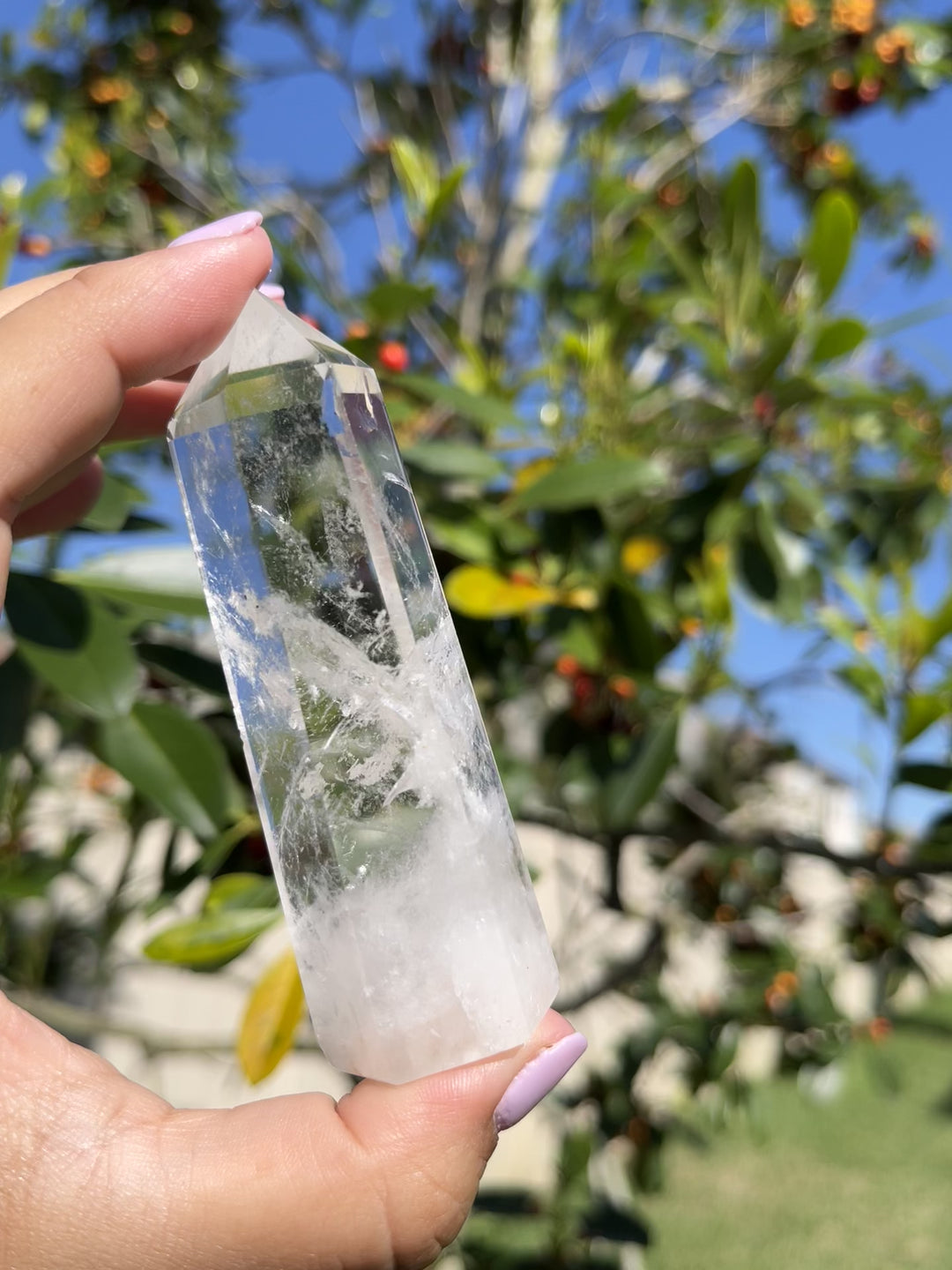 Clear Quartz Crystal Point Tower Phantom Inclusions