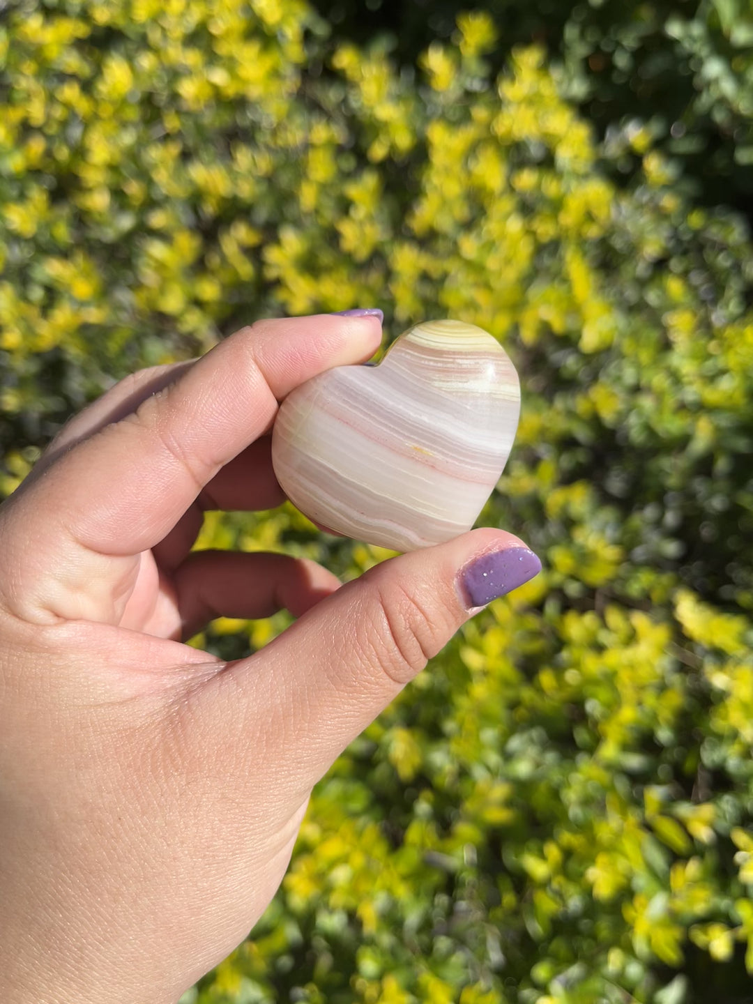 Pink Banded Calcite Heart #2