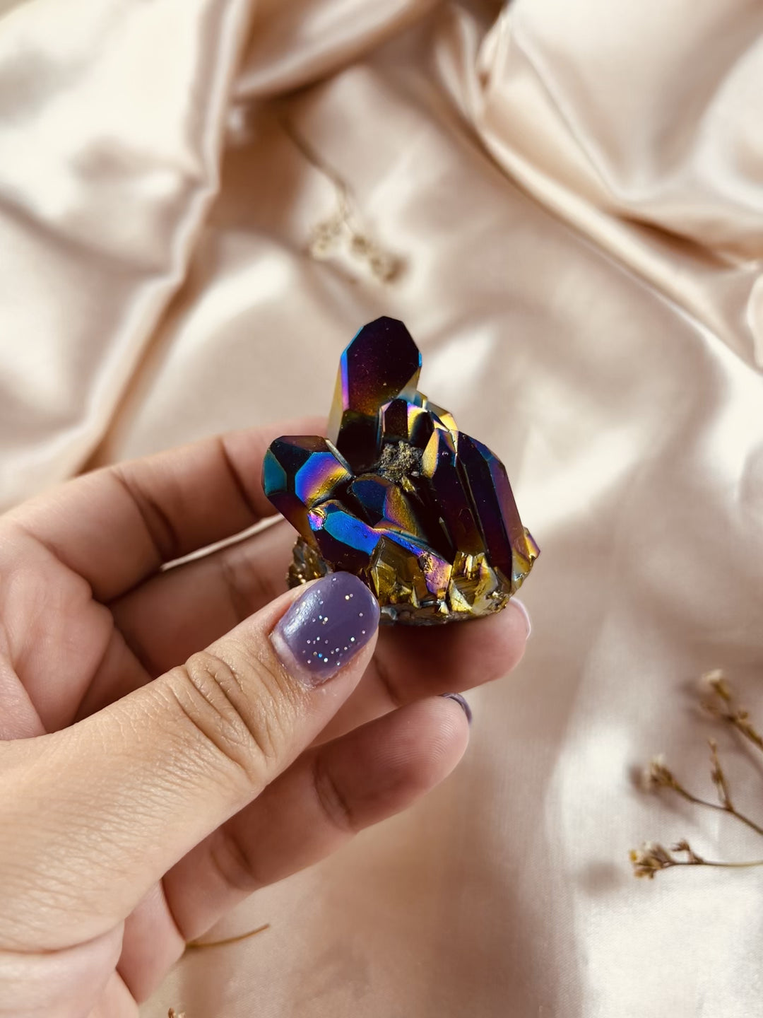 Rainbow Aura Quartz Crystal Cluster #4