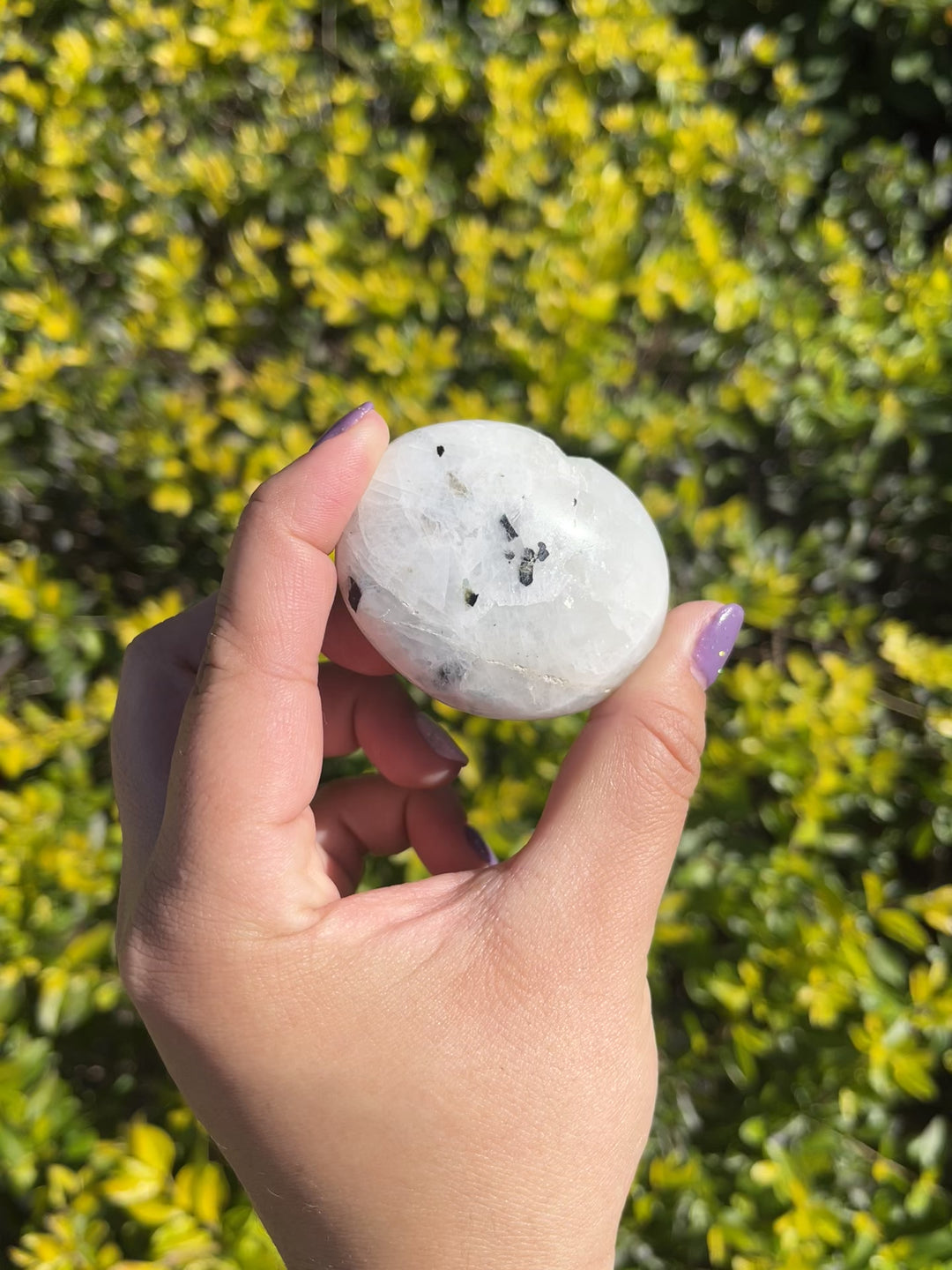 Moonstone Tourmaline Palm Stone