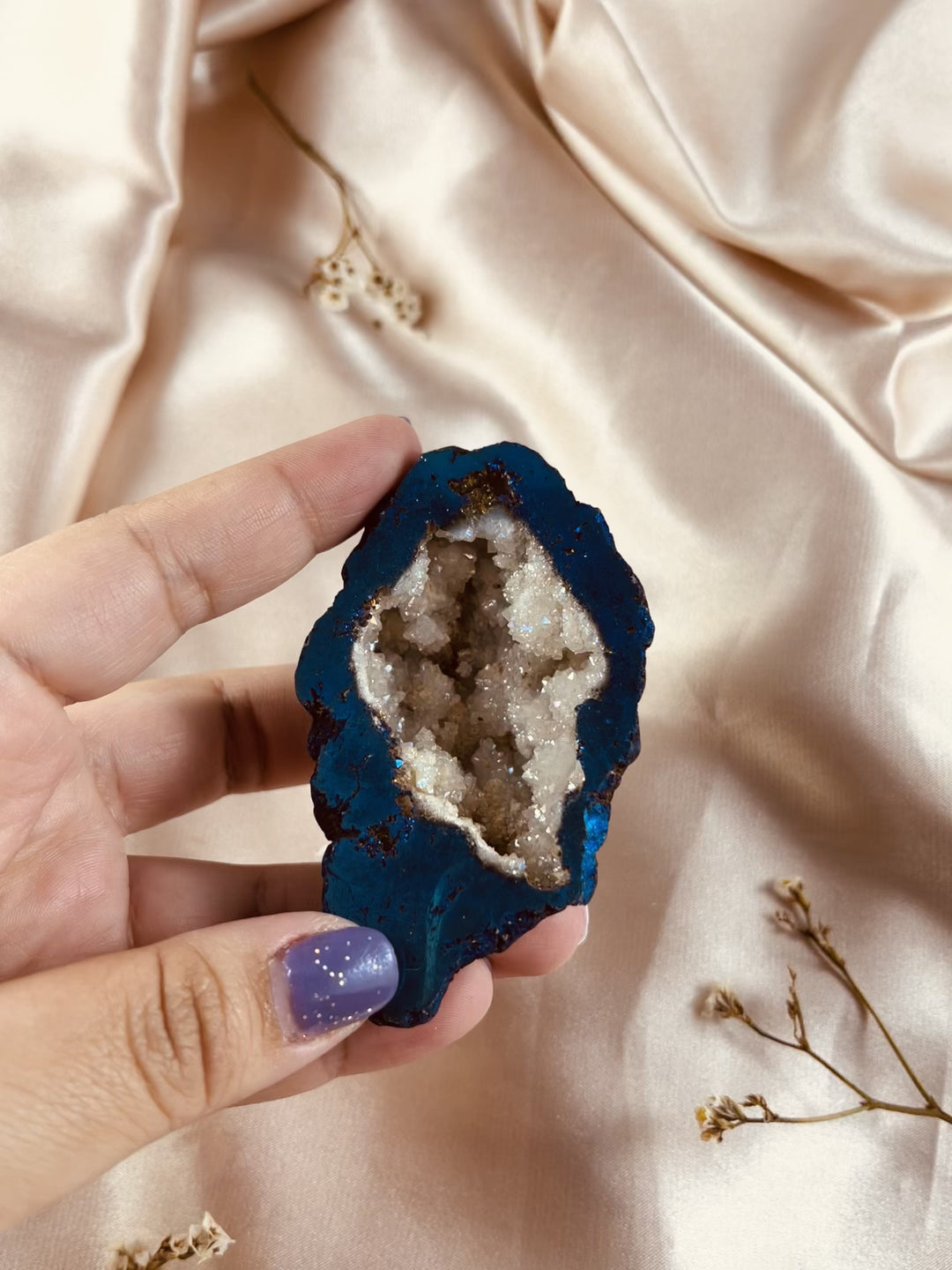 Titanium Rainbow Aura Druzy Quartz Geode #4