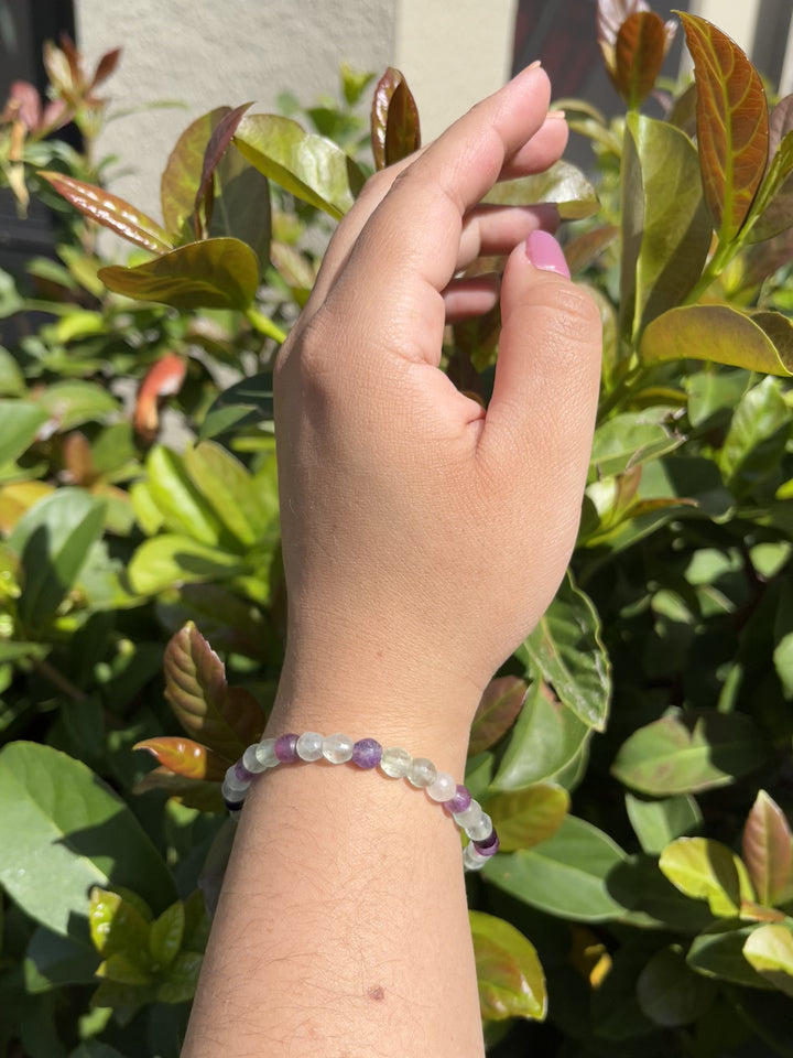 Sivalya Rainbow Fluorite Gemstone Beaded Bracelet