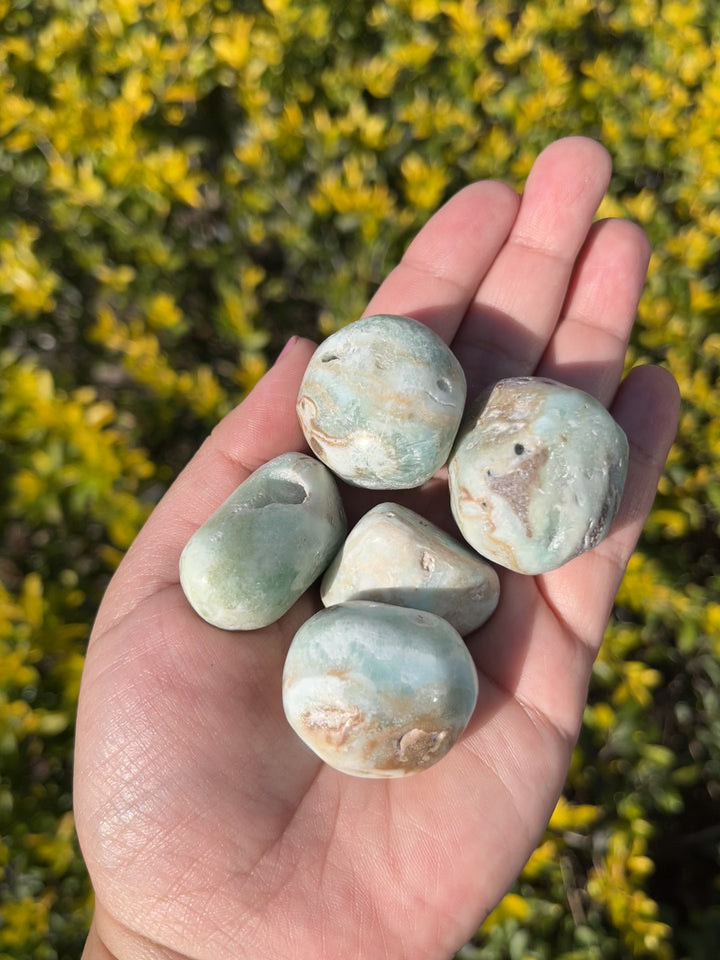 Blue Aragonite Tumbles