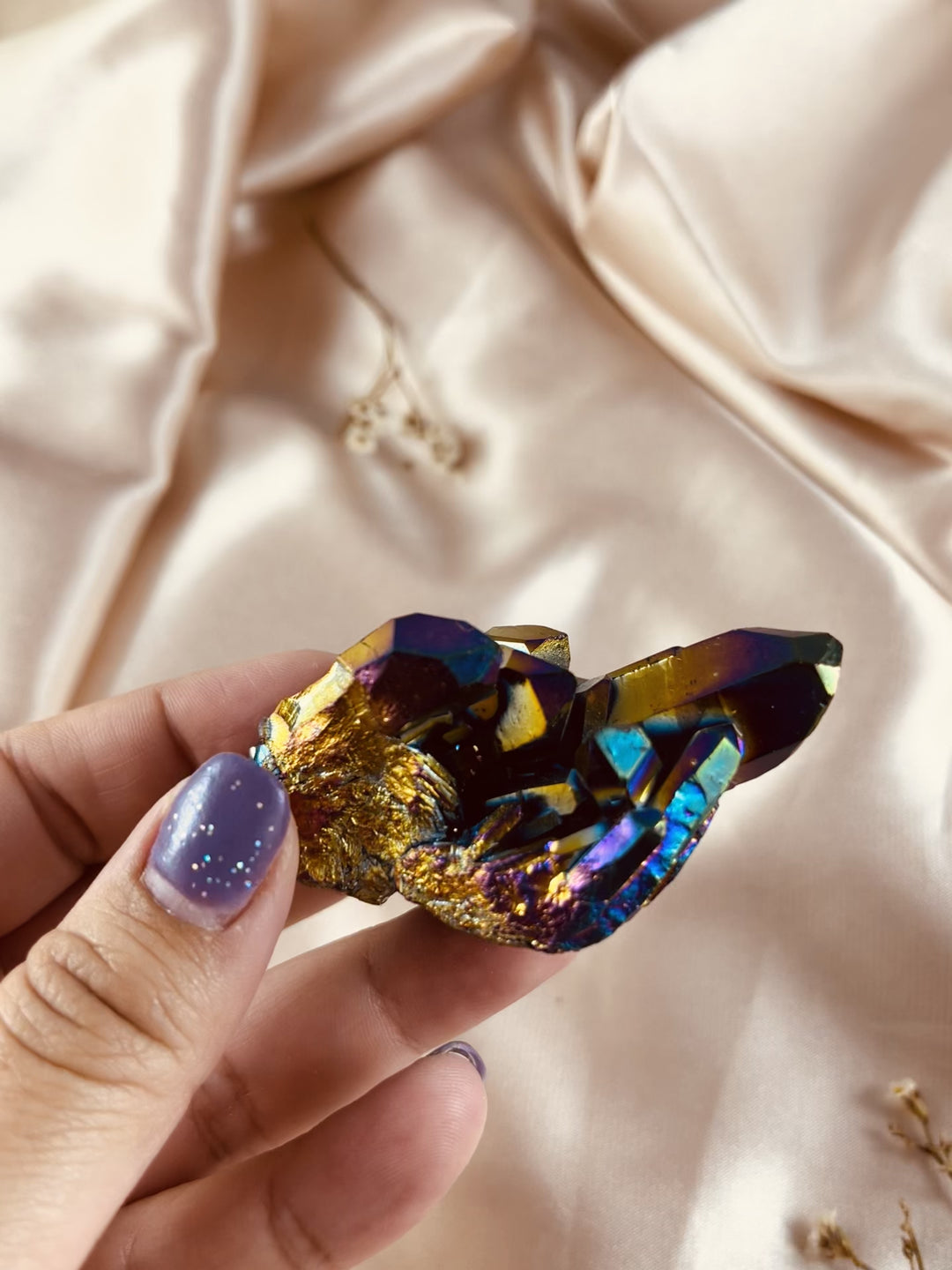 Rainbow Aura Quartz Crystal Cluster #3