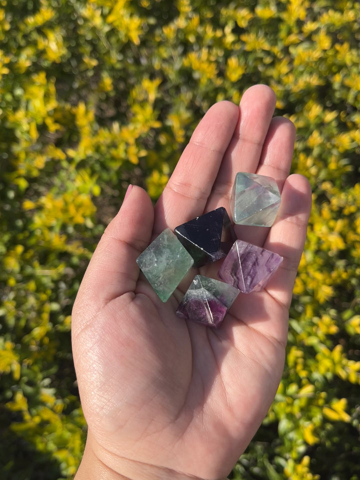 Rainbow Fluorite Octahedron Point